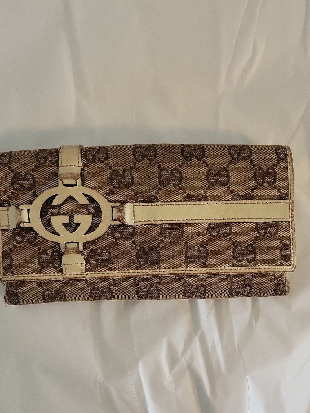 Gucci Logo Leather and Canvas Wallet